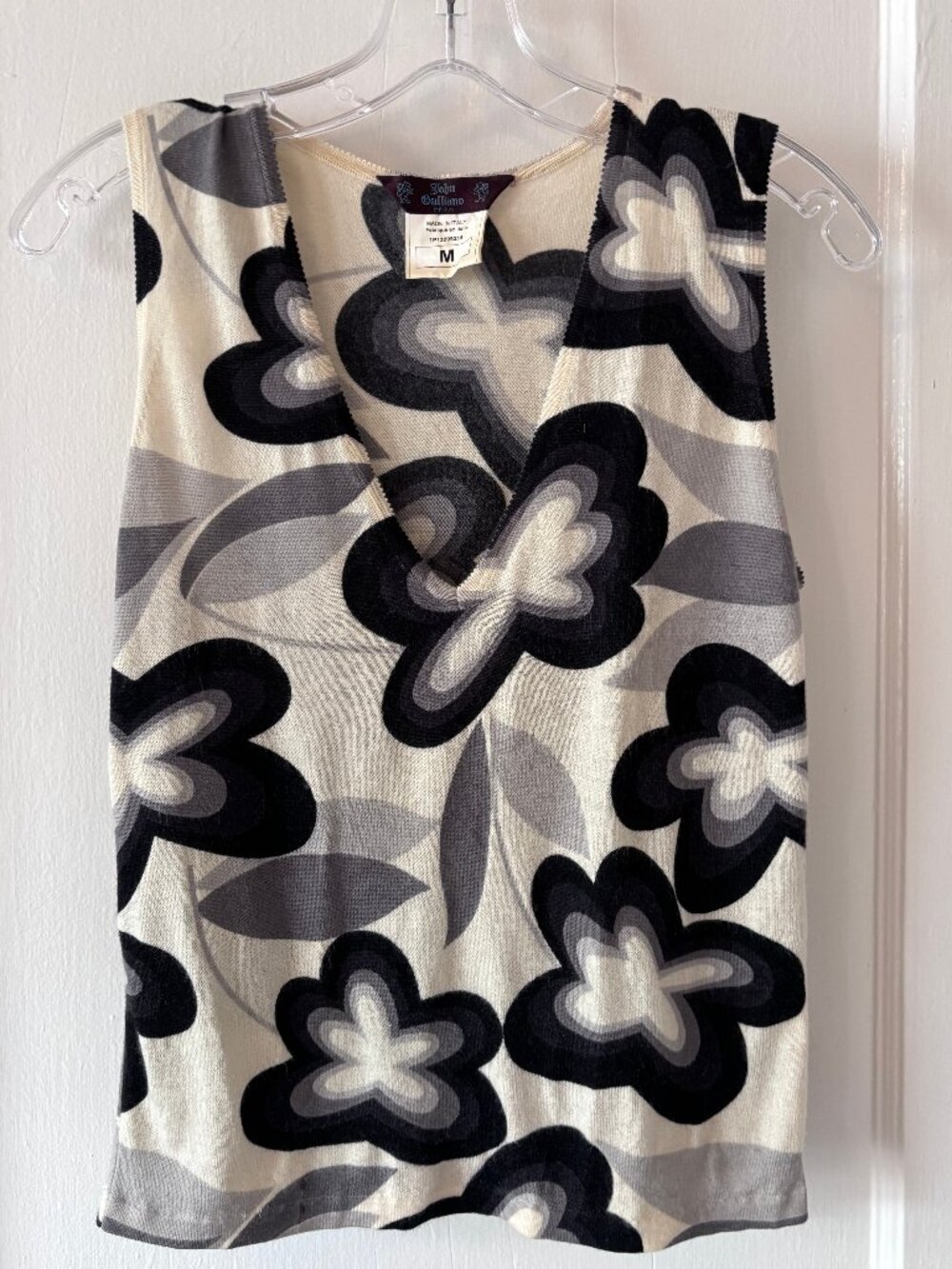 Vintage John Galliano Sleeveless Cashmere Groovy Top